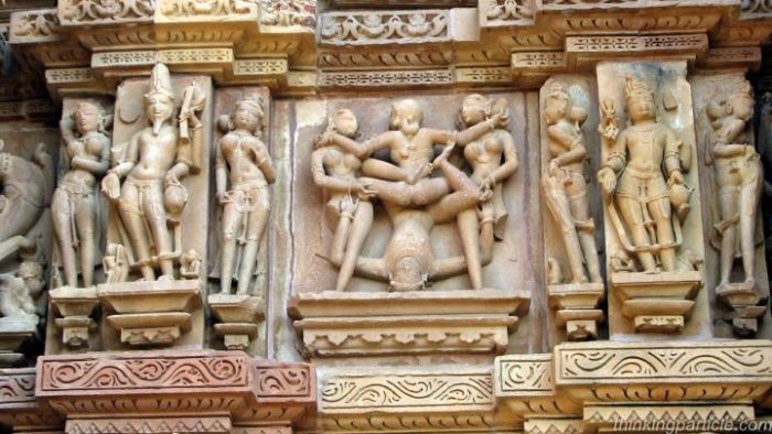 Erotic Art carvings at Khajuraho temple