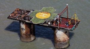 Mandatory Credit: Photo by Pete Lawson/REX Shutterstock (613657jp) Sealand off the coast of Essex which suffered serious damage in a fire and is now for sale, England, Britain - 23 Jun 2006 Various